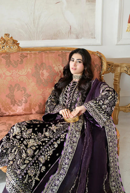 Aneelas Luxury Velvet Embroidered Unstitched 3 Piece - VT-01
