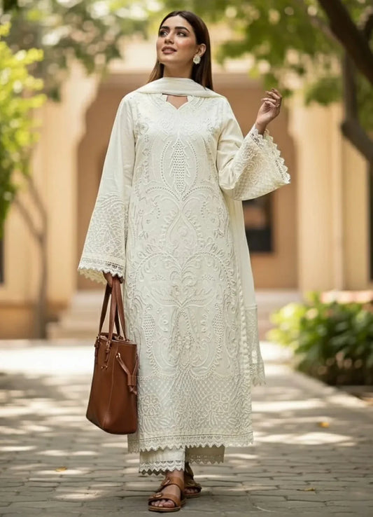 Shanzay 3Pc- Embroidered Dress