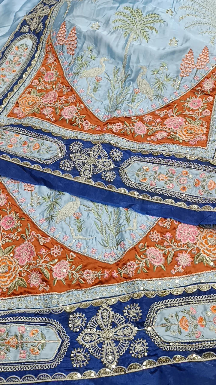 Ethnic 2pc sky blue Shakira silk Unstitched