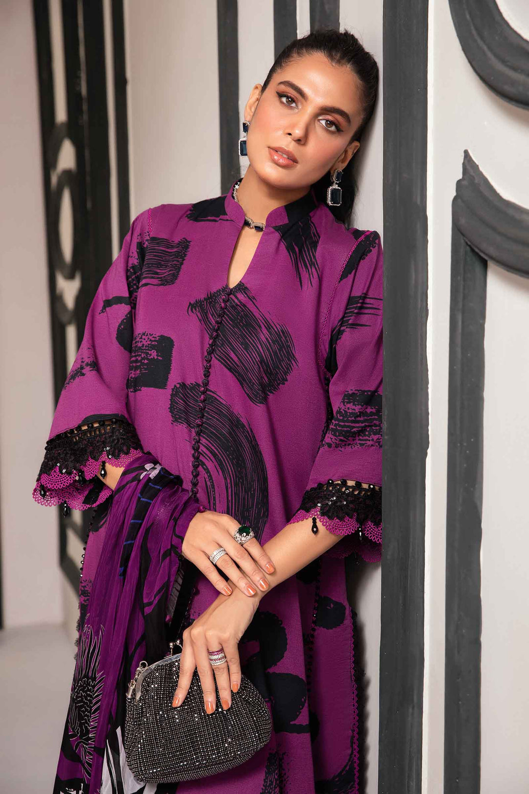 3 Piece Unstitched Printed Suit | MPT-2205-B