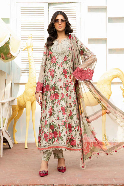 3 Piece Unstitched Printed Suit | MPT-2204-B