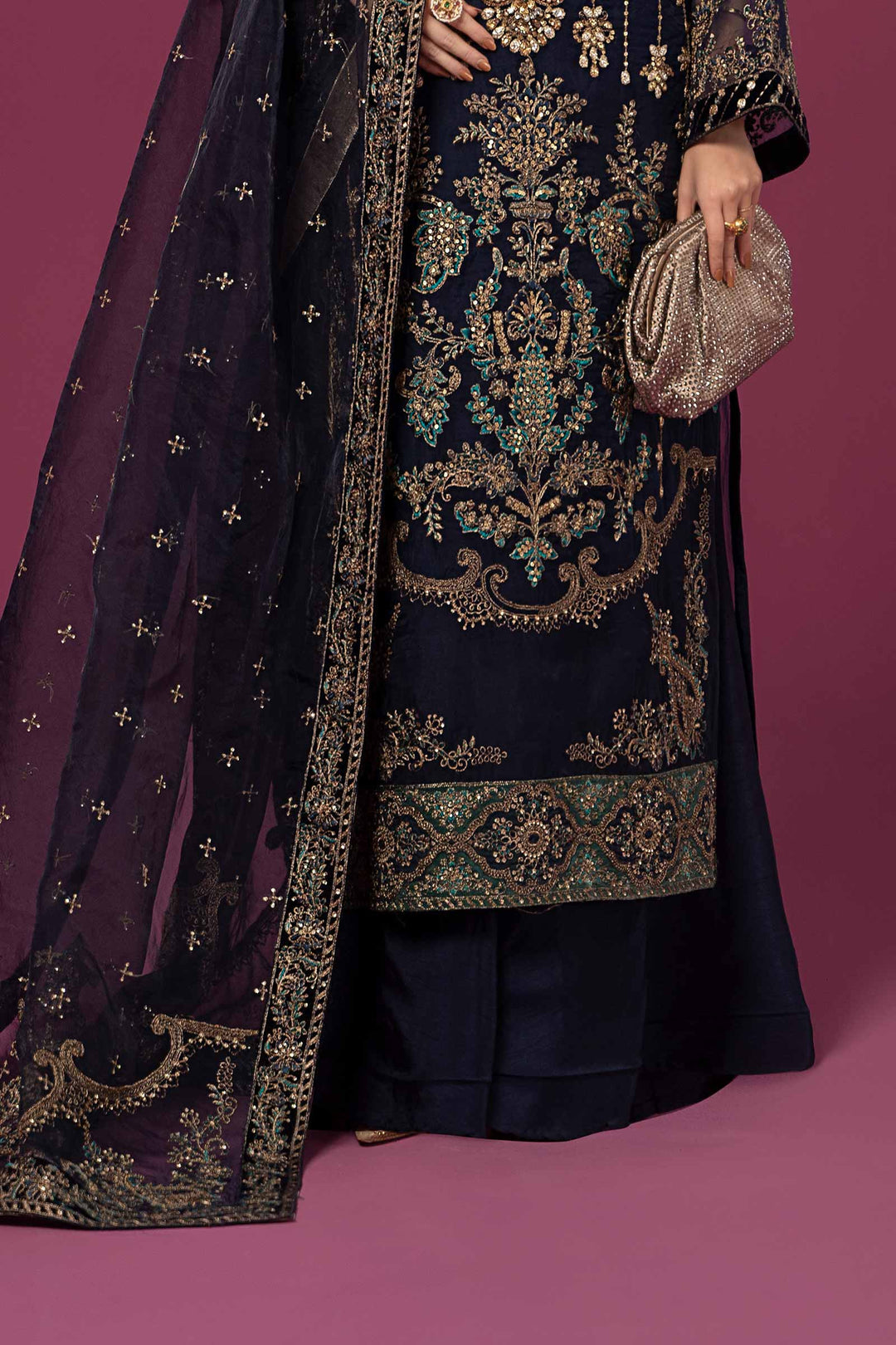 3 Piece Unstitched Embroidered Organza Suit | SF-EF24-45