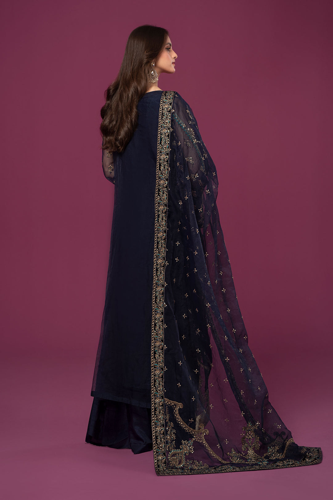 3 Piece Unstitched Embroidered Organza Suit | SF-EF24-45