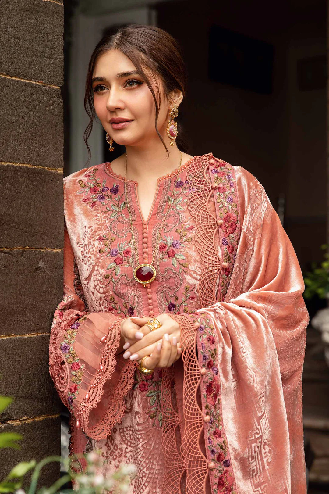 3 Piece Unstitched Embroidered Palachi Suit | DL-1206