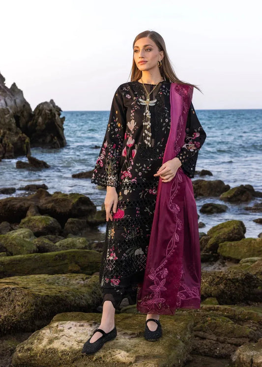 Crimson Black Printed Lawn AL-0113-25