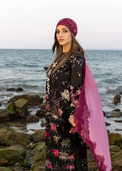 Crimson Black Printed Lawn AL-0113-25