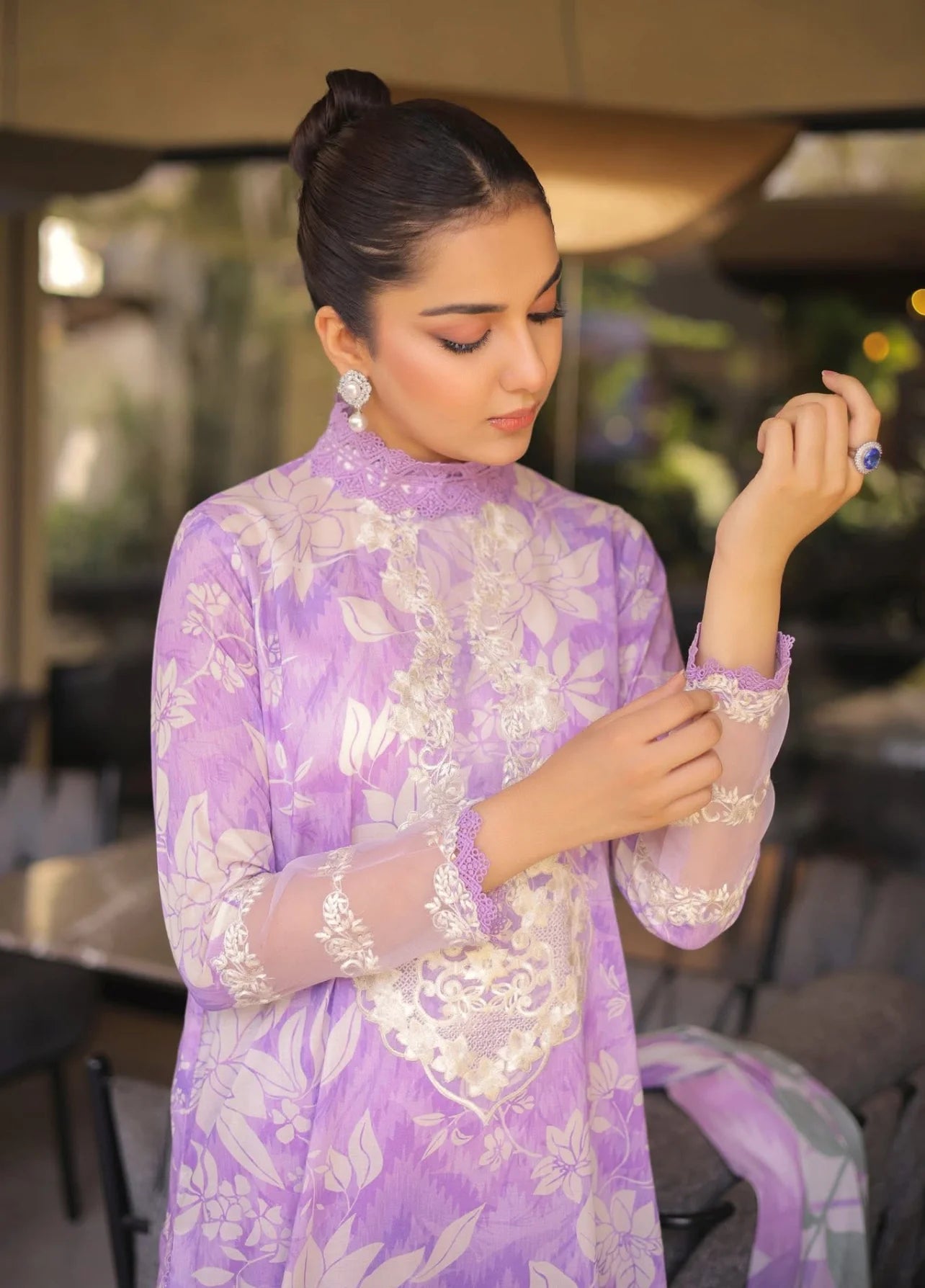 Purple Digital Printed
