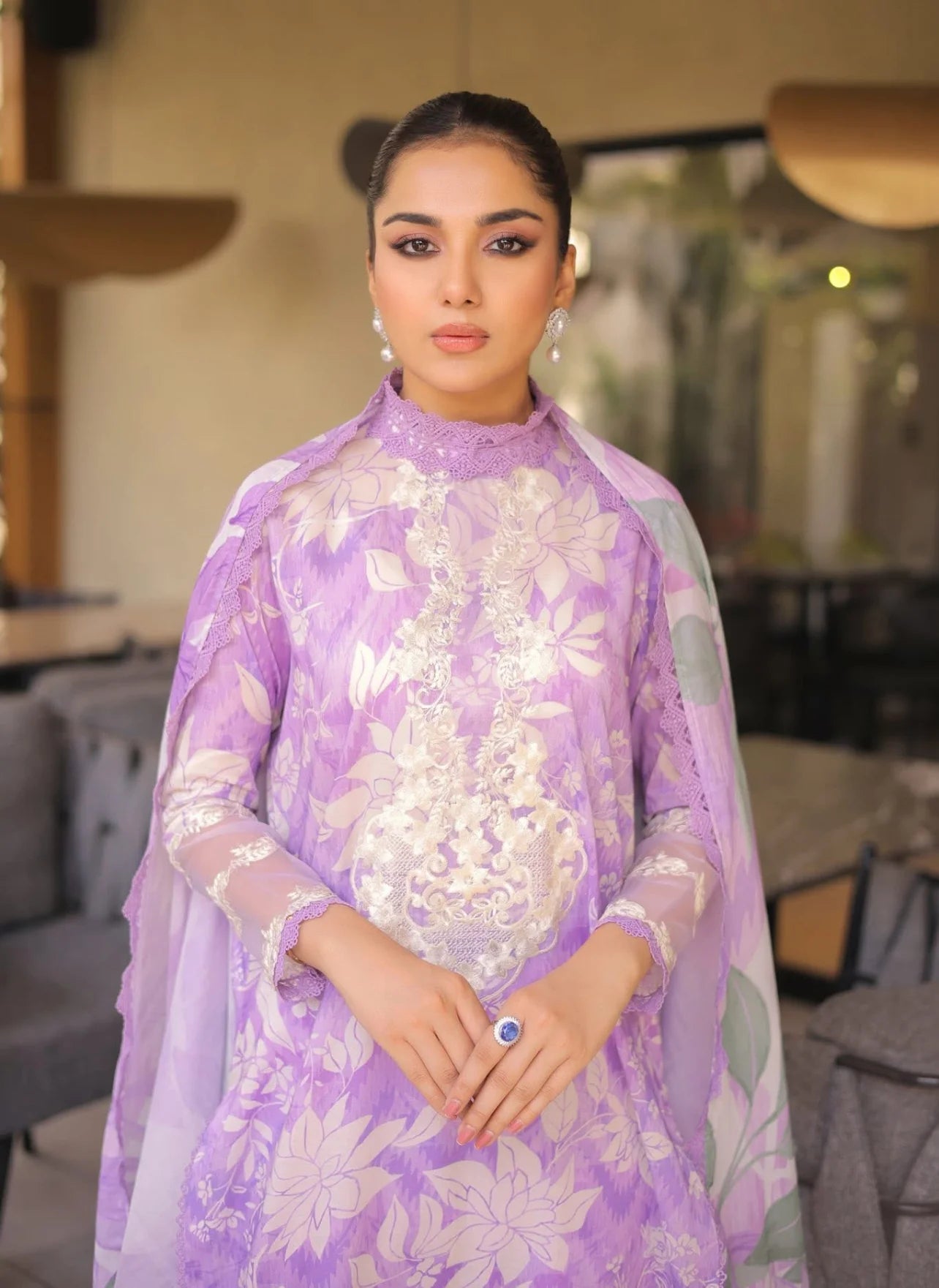 Purple Digital Printed