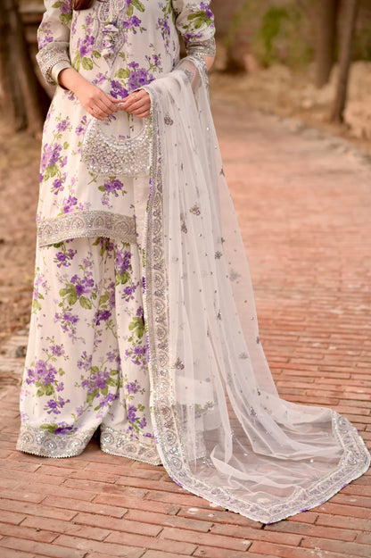 Aneelas Lawn Embroidered & Printed 3 Piece Dress - J1969