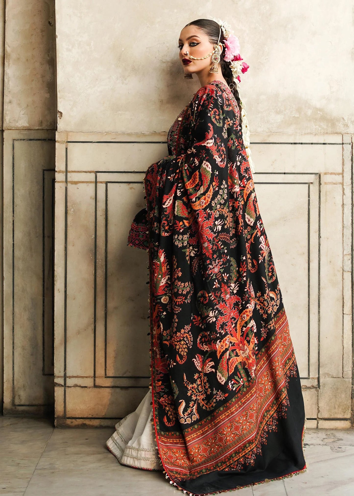 Hussain Rehar 3PC Dhanak Unstitched Embroidered Suit