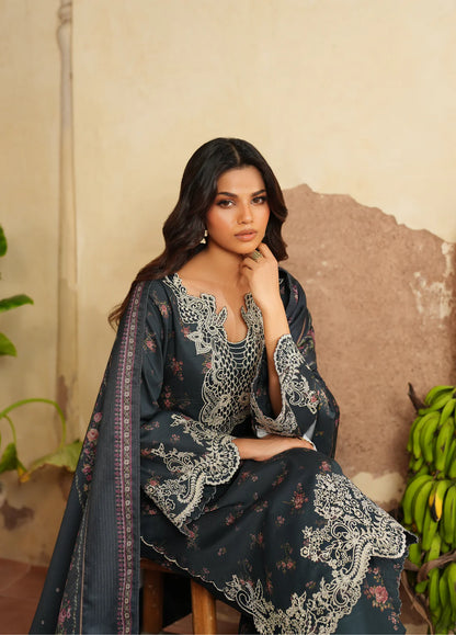 IZNIK Lawn Embroidered & Printed 3 Piece Dress