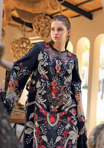 MARIA.B Lawn Embroidered & Printed 3 Piece Dress
