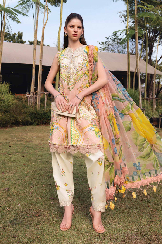 MARIA.B Lawn Embroidered & Printed 3 Piece Dress