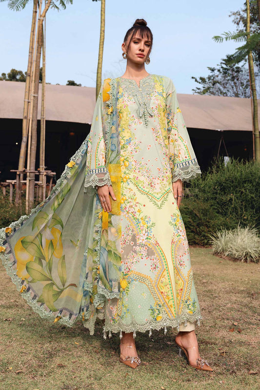 Maria B Lawn Embroidered & Printed 3 Piece Dress - J2617