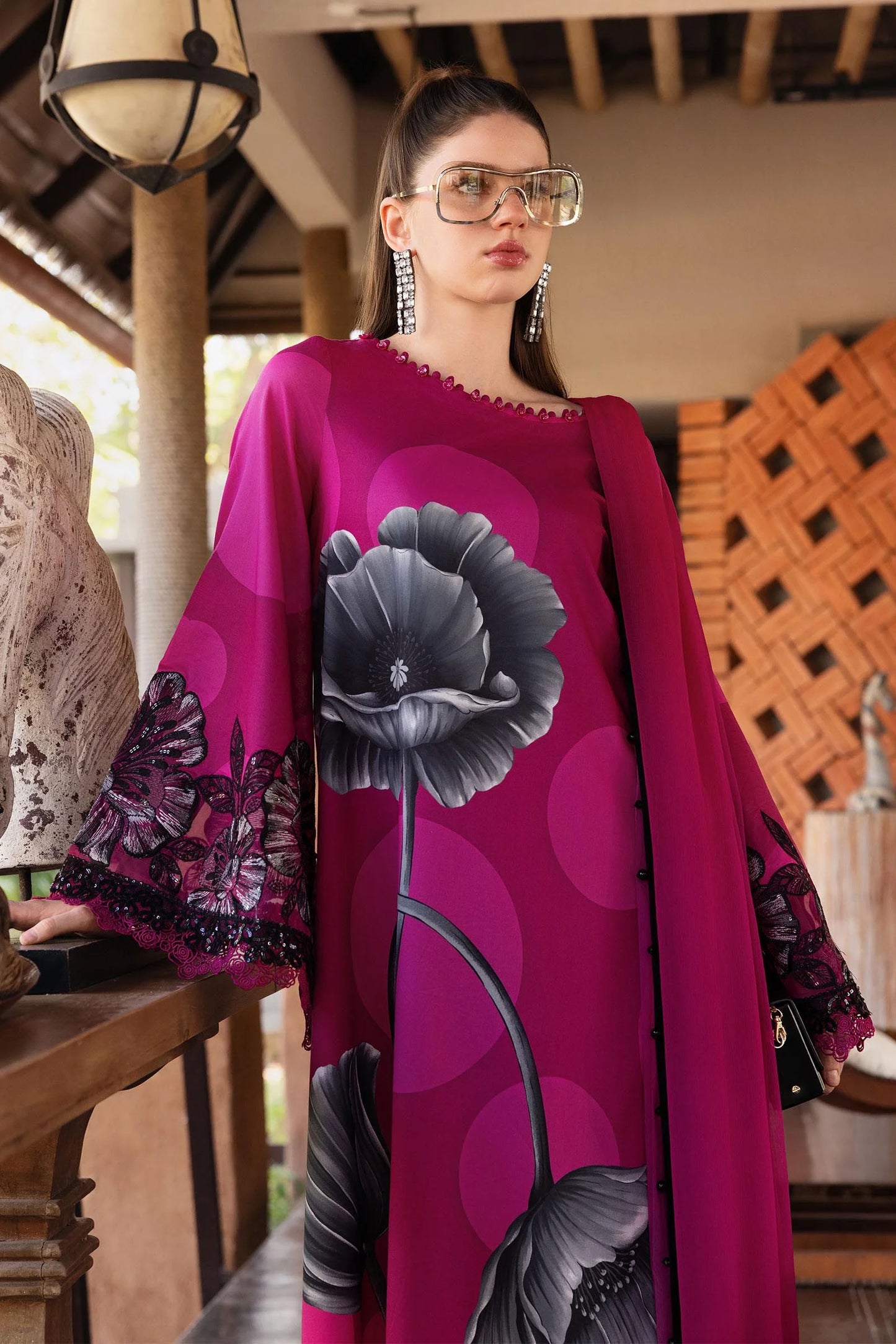 MARIA.B Lawn Embroidered & Printed 3 Piece Dress