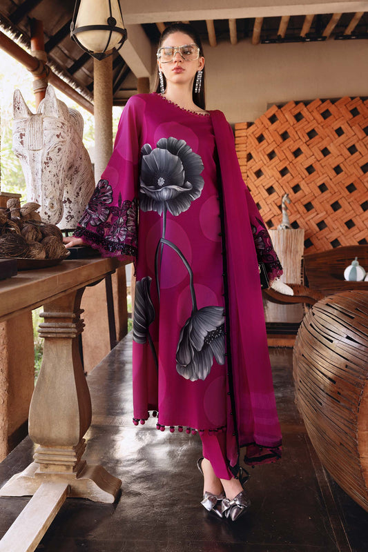 MARIA.B Lawn Embroidered & Printed 3 Piece Dress