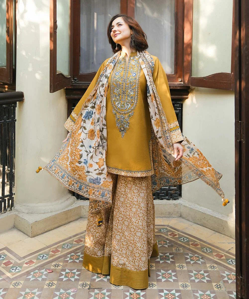 Luxury Dhanak 3 Piece Unstitched Sapphire