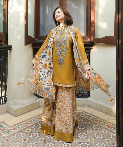 Luxury Dhanak 3 Piece Unstitched Sapphire
