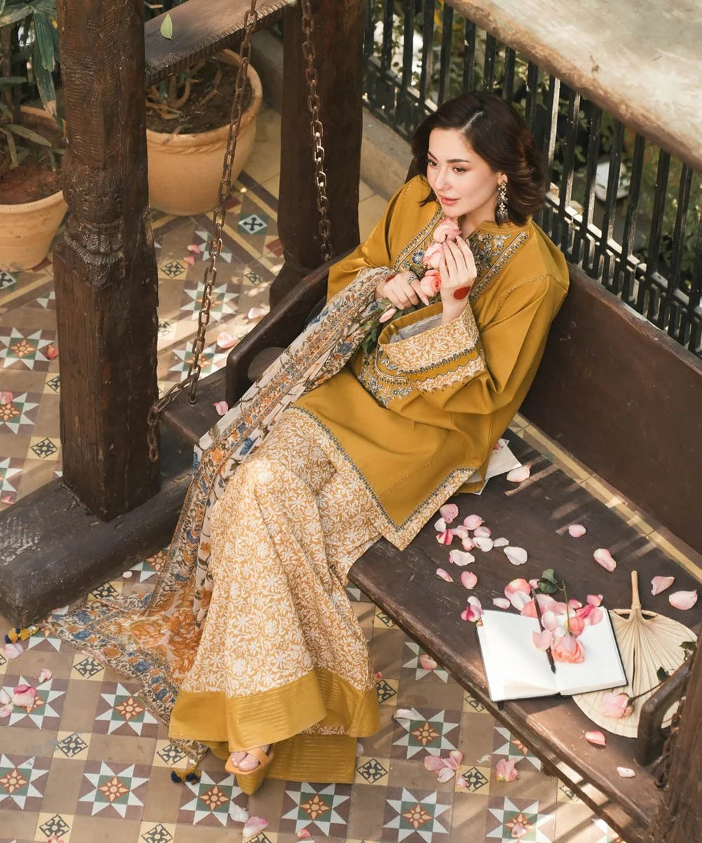 Luxury Dhanak 3 Piece Unstitched Sapphire