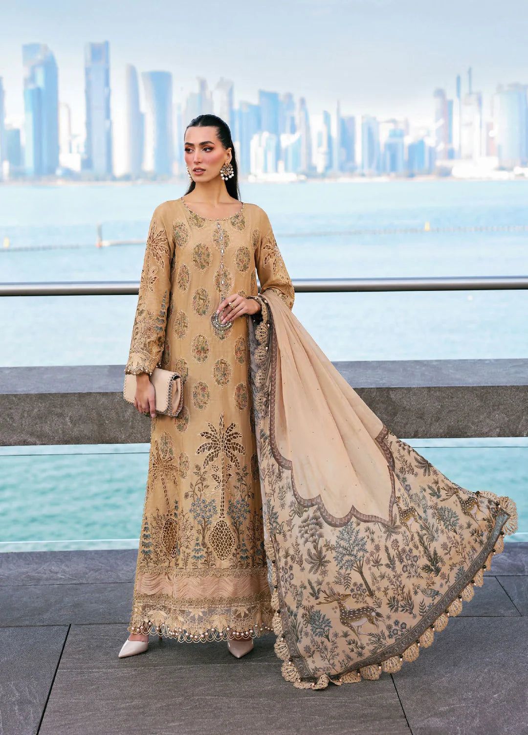 Maria B Unstitched Embroidered Luxury Lawn 3 Piece Suit MB26UEL 5A - Eid Collection