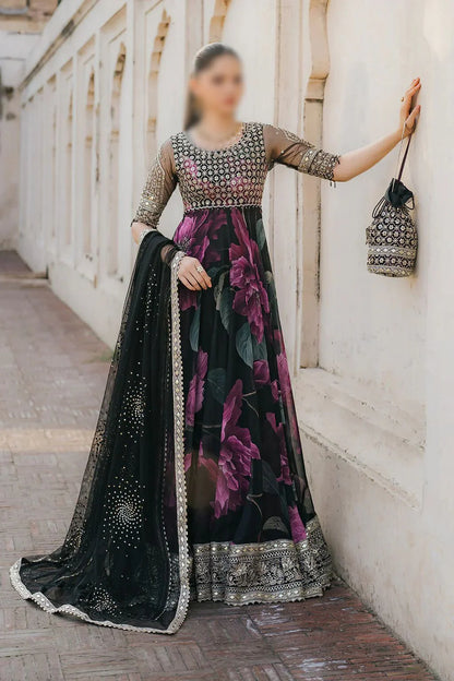 Iznik Embroidered & Digital Print Maxi - J0485