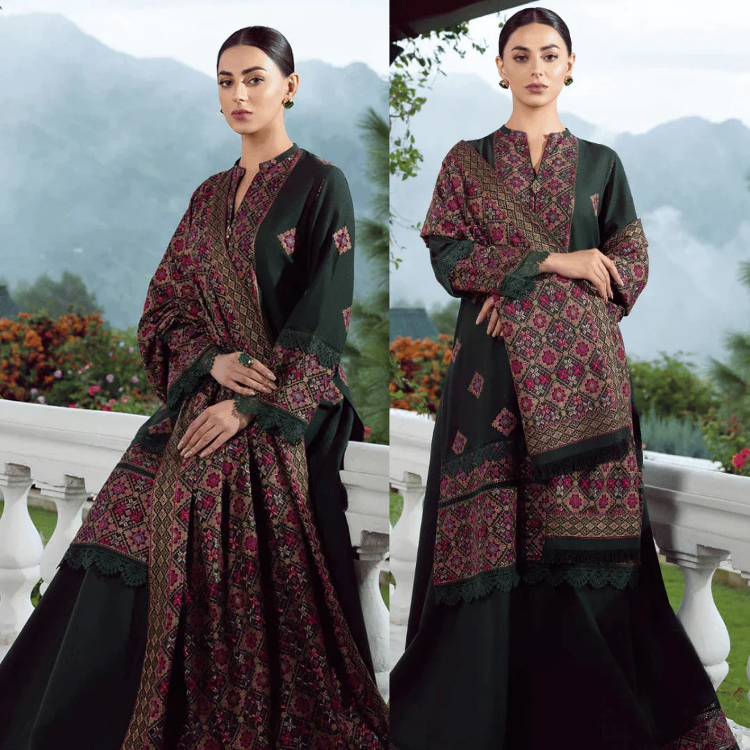 Bareeze Unstitched 3pcs Embroidered Dhanak Suit VL1126