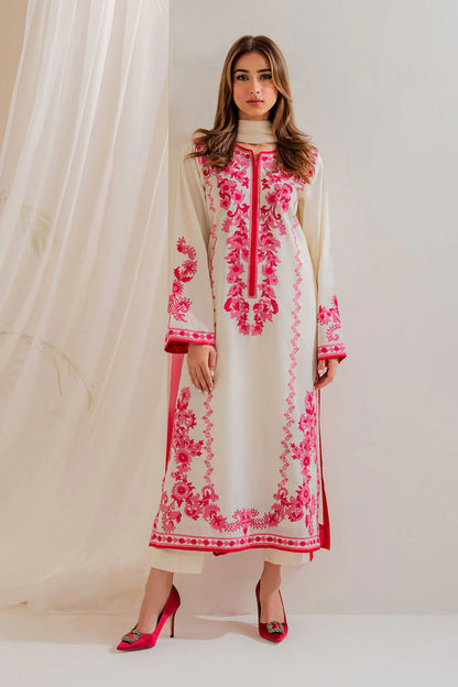 UNSTITCHED Lawn Embroidered & Printed 3 Piece Dress