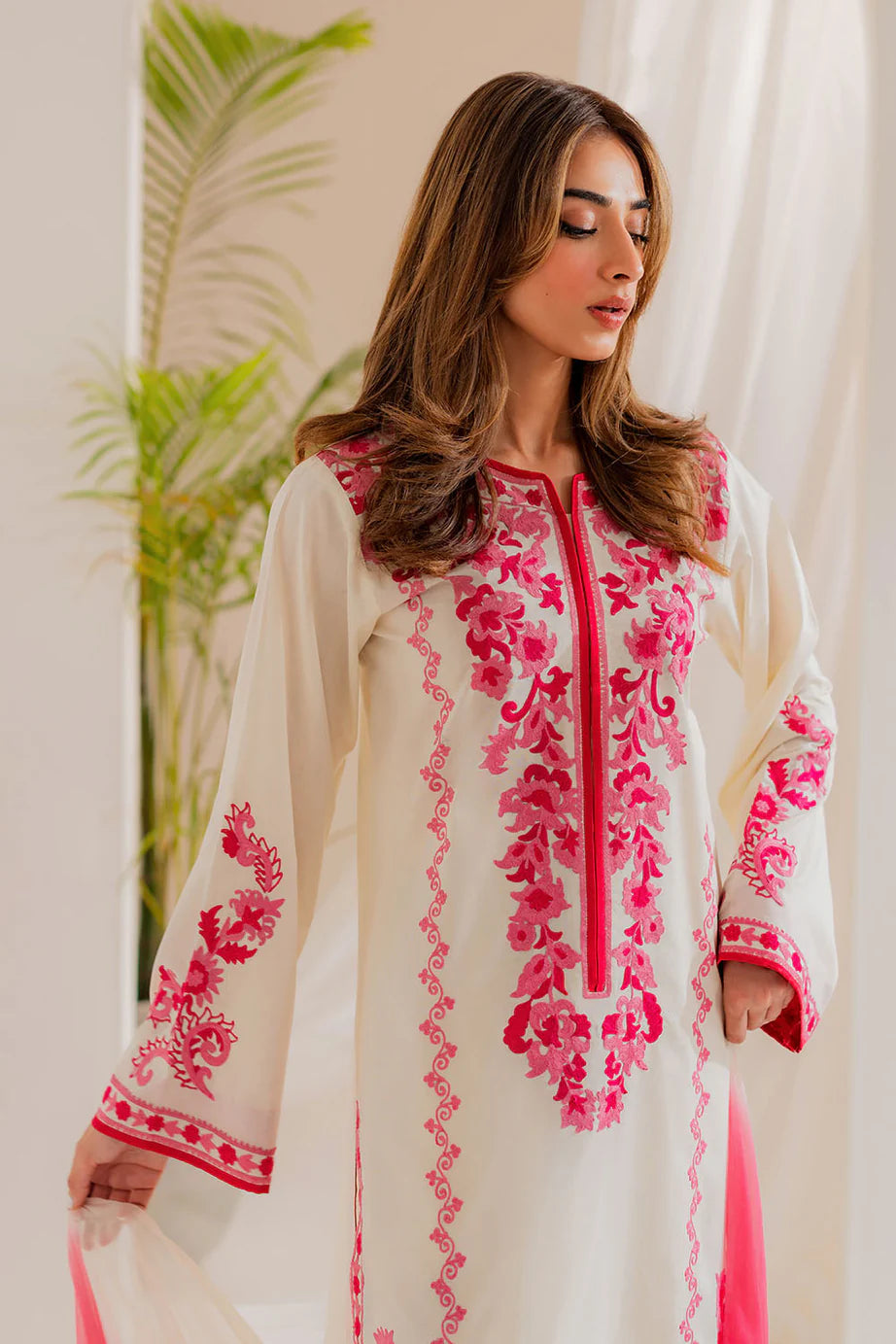 UNSTITCHED Lawn Embroidered & Printed 3 Piece Dress