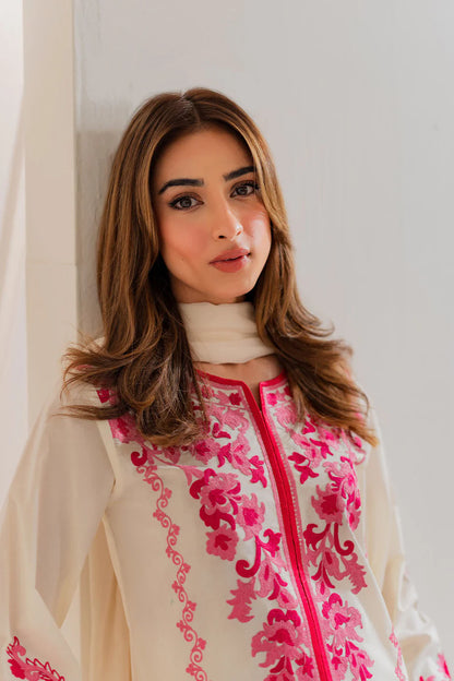 UNSTITCHED Lawn Embroidered & Printed 3 Piece Dress