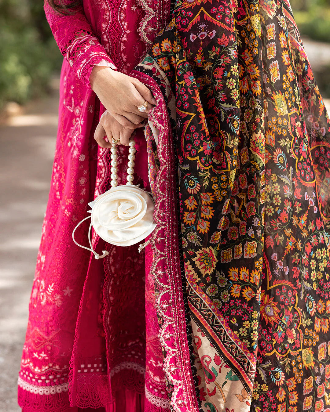 Faiza Saqlain Zinnia Embroidered Luxury Lawn Unstitched 3Pc Suit - Varda