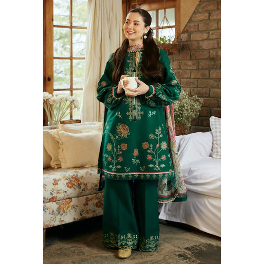ZARASHAHJHAN , 3 PIECE PRIMIUM LAWN FULLY HEAVY EMBROIDERED DRESS.(ZSJ_13)