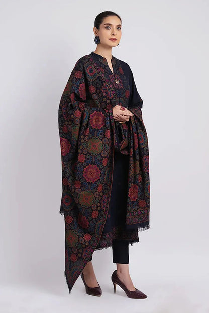 Bareeze 3PC Embroidered Dhanak Suit with Heavy Embroidered Shawal -GA2056