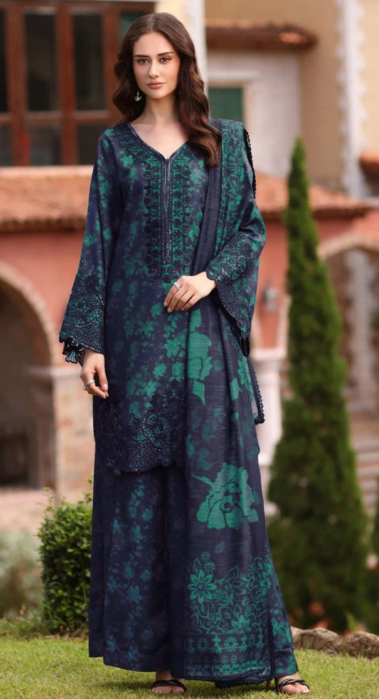 MOHAGNI Unstitched 3 piece Printed Lawn
