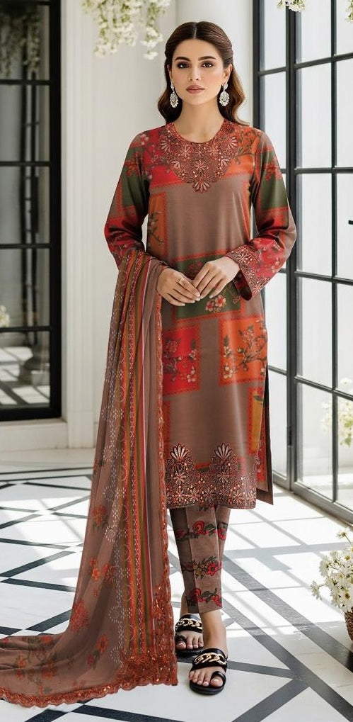Charizma Embroidered Printed Lawn 3Pc Unstitched D#309