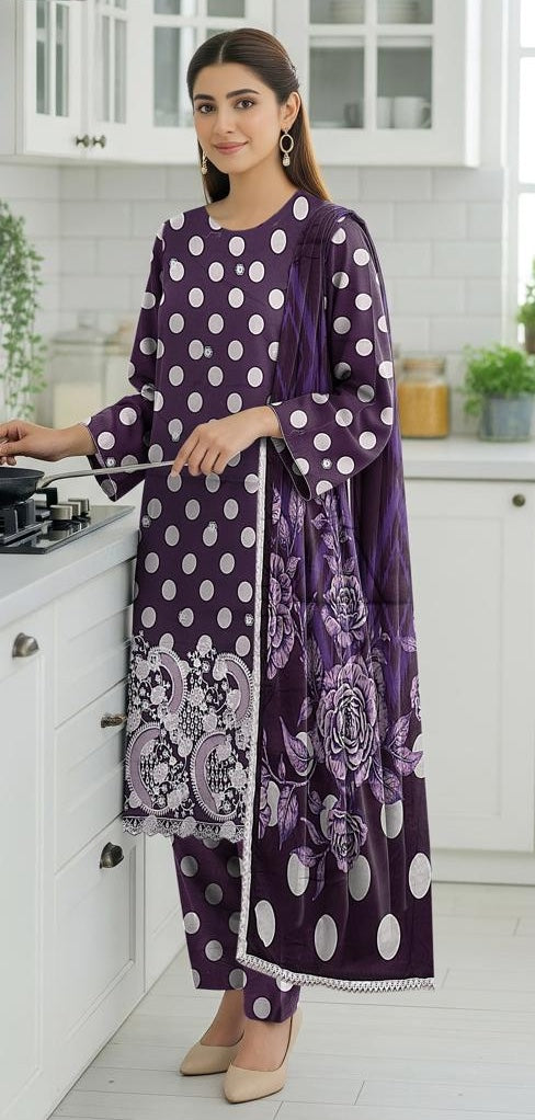 Alkaram Luxury Lawn Collection Embroidered Printed Lawn 3Pc Unstitched D#05