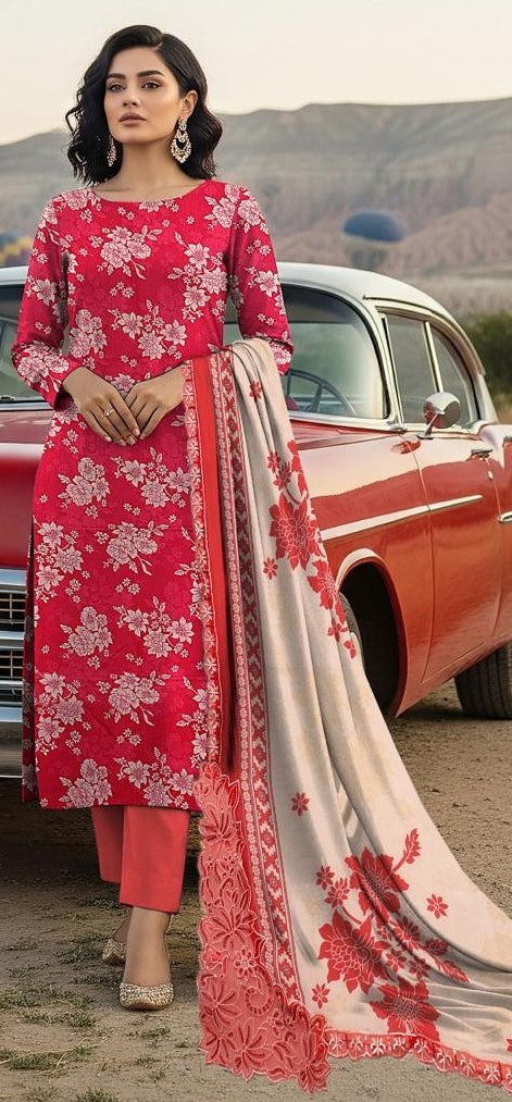 Aneelas Embroidered Printed Lawn 3Pc Unstitched D#438 B