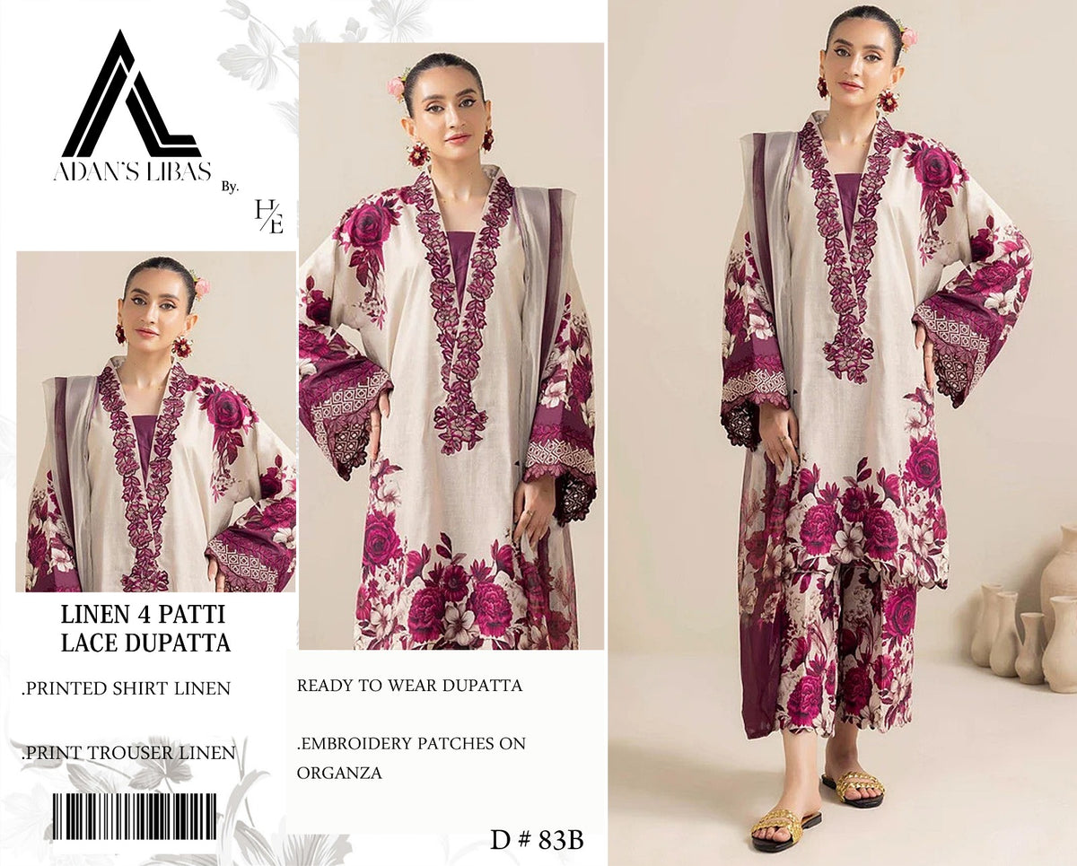 Adan's Libas Linen 3 piece