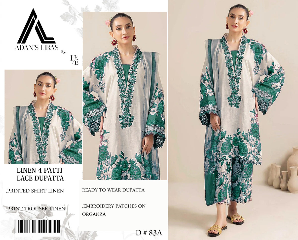 Adan's Libas Linen 3 piece