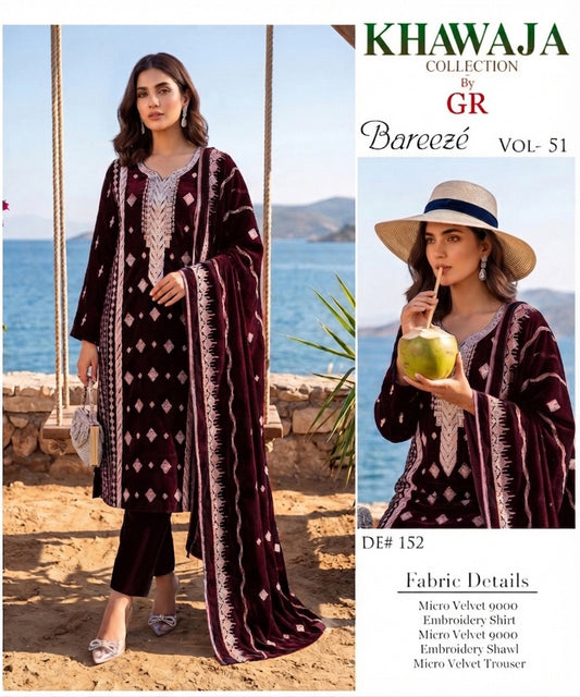Bareeze Velvet 3 piece