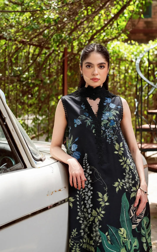 Asifa & Nabeel Yakin Unstitched Lawn 3Pc Suit YKL25-05 Secret Botanica