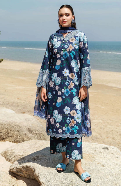 Embroidered Lawn Unstitched 3 Piece Suit - D-13 Floral Blush