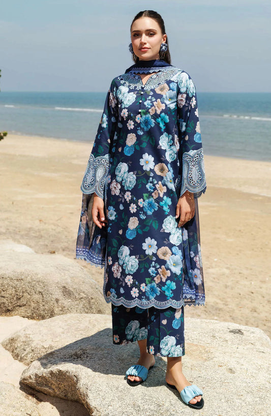 Embroidered Lawn Unstitched 3 Piece Suit - D-13 Floral Blush