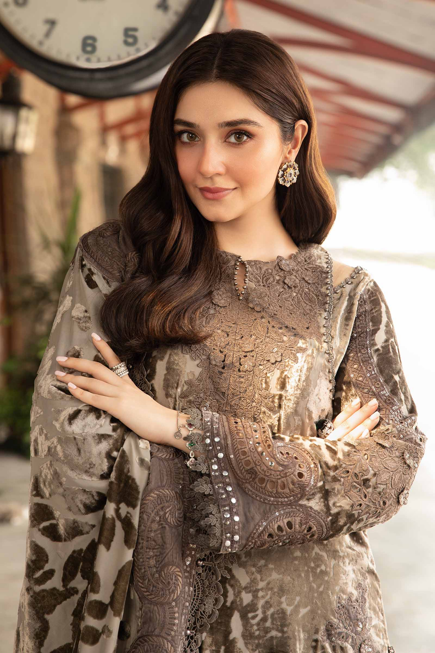 3 Piece Unstitched Embroidered Suit | DL-1201