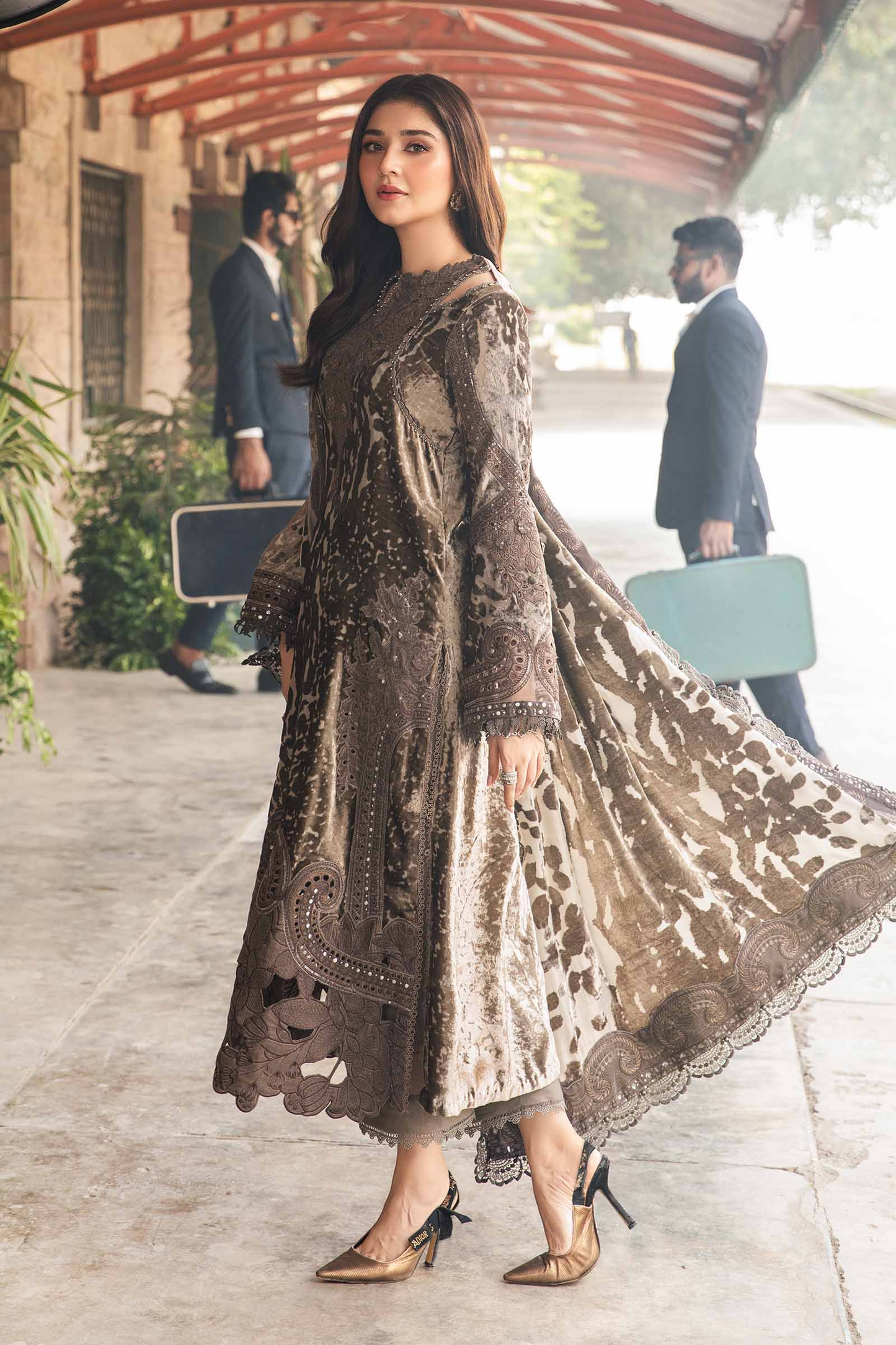 3 Piece Unstitched Embroidered Suit | DL-1201