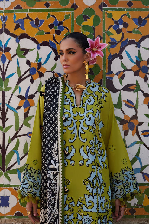 ELAN Embroidered Luxury Lawn Unstitched 3Pc Suit EL25-03A SOLENE