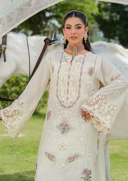 Elaf Luxury Lawn'25 Vol-2 ELH-7A WHITE EMPRESS