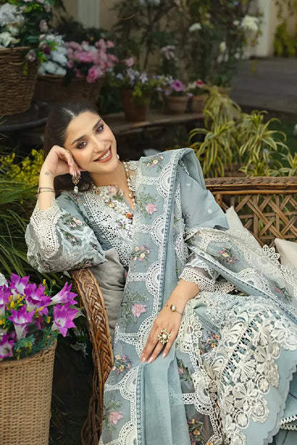Elaf - Premium Luxury Lawn Collection - ELM-3B Samaa - Unstitched