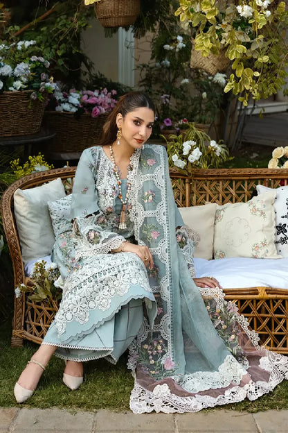 Elaf - Premium Luxury Lawn Collection - ELM-3B Samaa - Unstitched