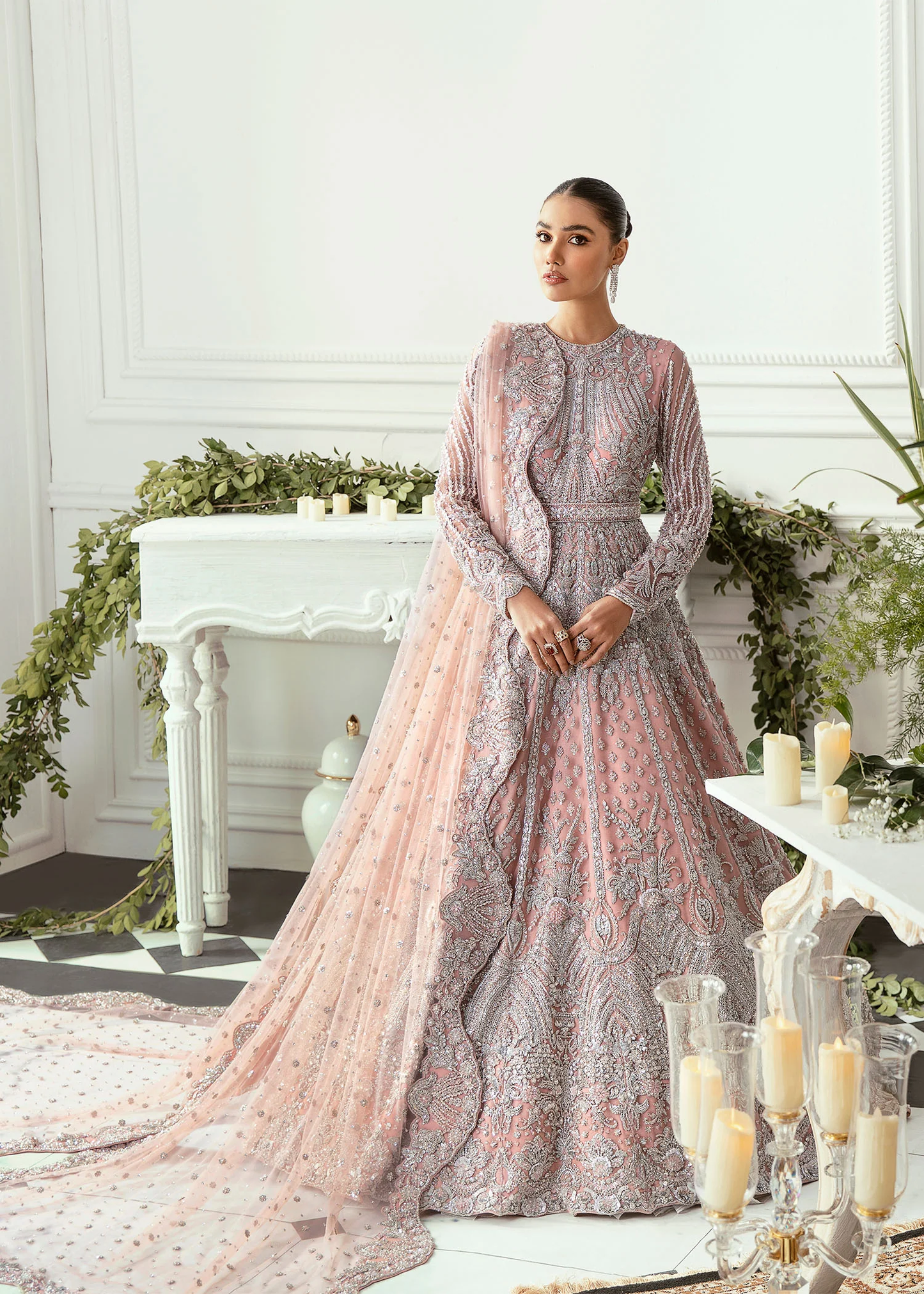 AKBAR ASLAM HYACINTH BRIDAL NET MAXI