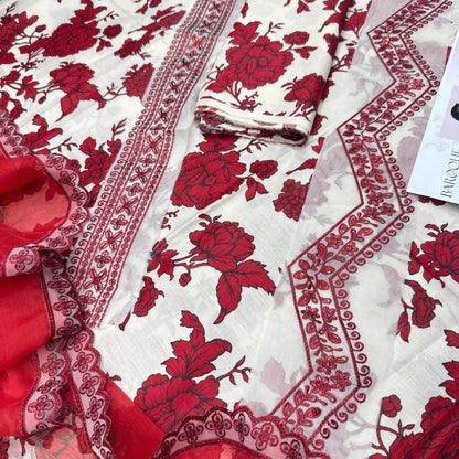 BAROUQE Lawn Embroidered & Printed 3 Piece Dress